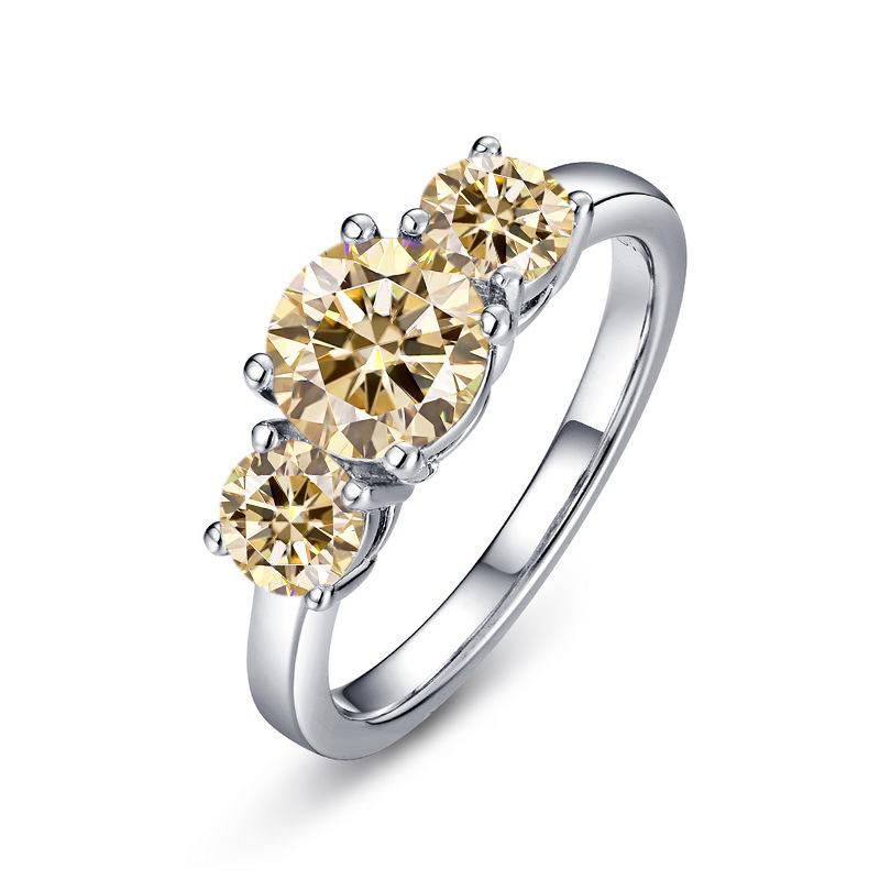 JoyceJelly S925 Silver Colors Moissanite Ring 2CT 4CT Total Full Moissanite Diamond Jewelry For Wedding Engagement Gift