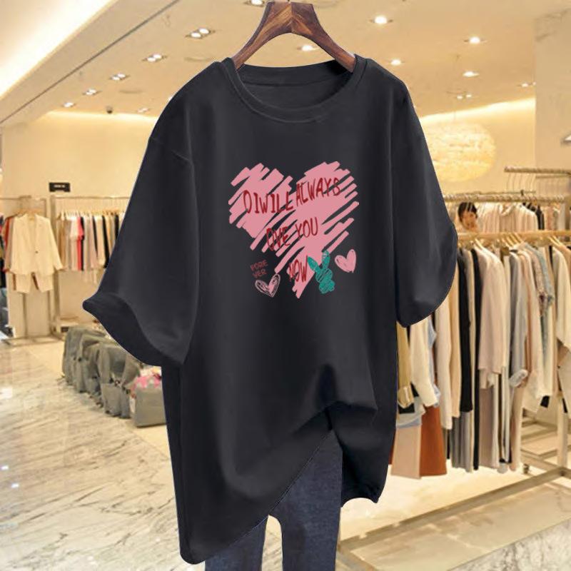 White Cotton Short-sleeved T-shirt Women's Ns Tide 2025 New Large-size Women's Clothing Summer Loose Belly Cover Half-sleeved Top