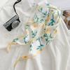 WTEMPO Retro Elegant Fashion Women's Flower Printed Soft Thin Silk Scarves Spring Summer Versatile Casual Outdoor Sunscreen Scarves