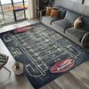 3D Rugbyfeld Rugby 2025 American Football Cartoon Teppich für Wohnzimmer Schlafzimmer Zuhause Sofa Dekoration, Teppich Rutschfeste Fußmatte