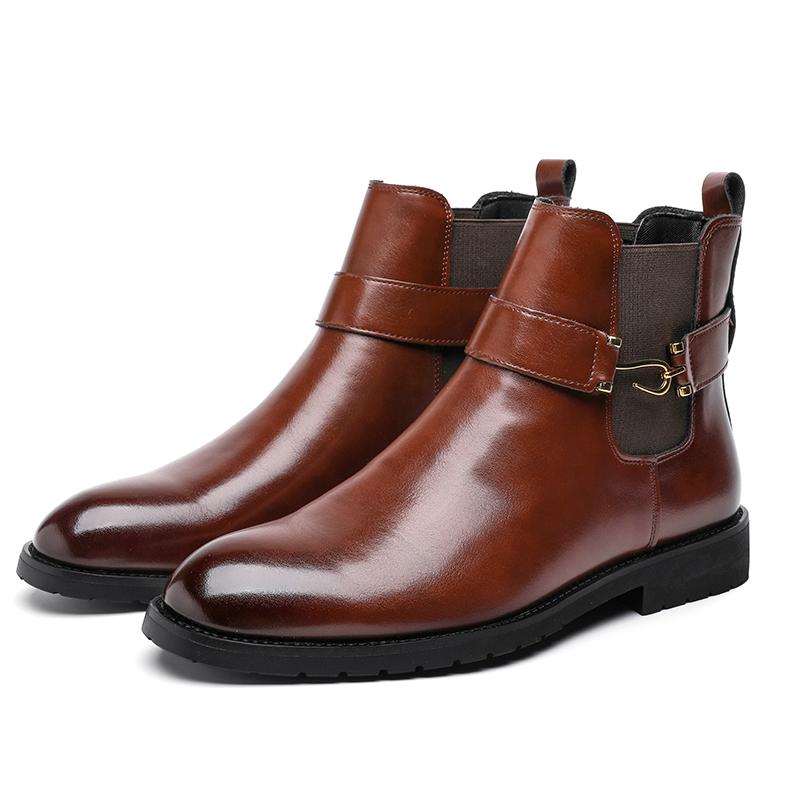 Fashion High Top Men's Leather Shoes Fashionable British Gentleman Style Outdoor Leisure Business Party DRESS Office Adult Shoes 38-46
