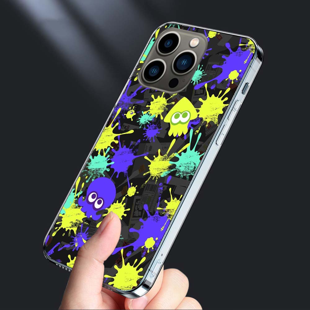 Game S-Splatoons Phone Case For Iphone 16E 15 Pro 14 Plus 17E 16 17 Pro Max Air 11 12 13 Mini Shockproof Capa Cute Cover TPU