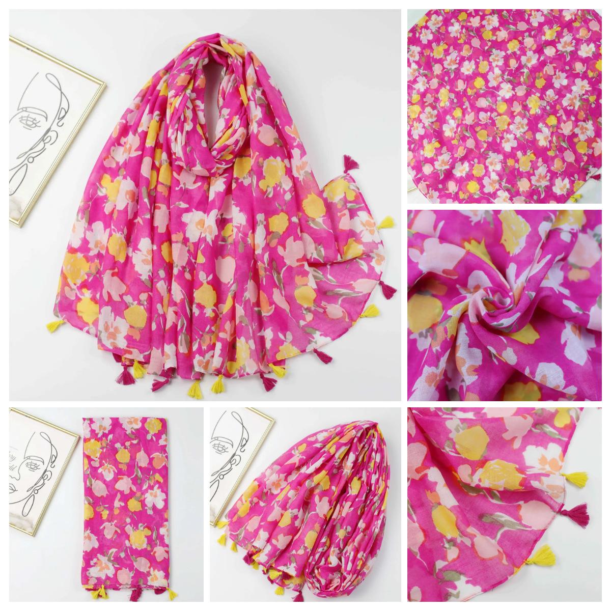 

Четыре сезона в наличии Новый креативный этнический стиль Хлопок и конопляная текстура Оранжевый пшеничный колос кисточка женский шарф Туризм Пляж Бали пряжа 180*90 CM