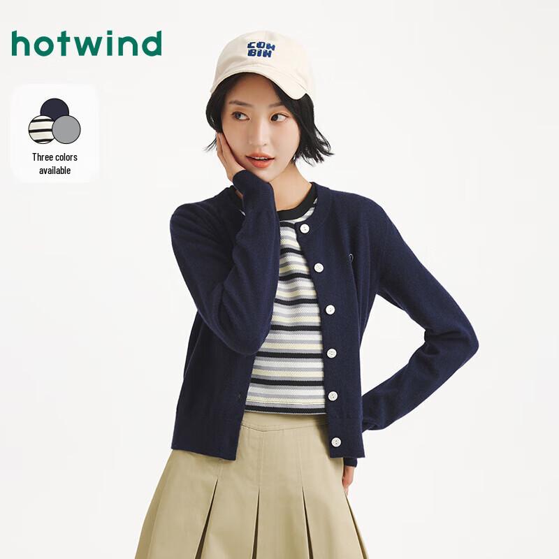 Hotwind Women s Basic Embroidered Casual Cardigan XL