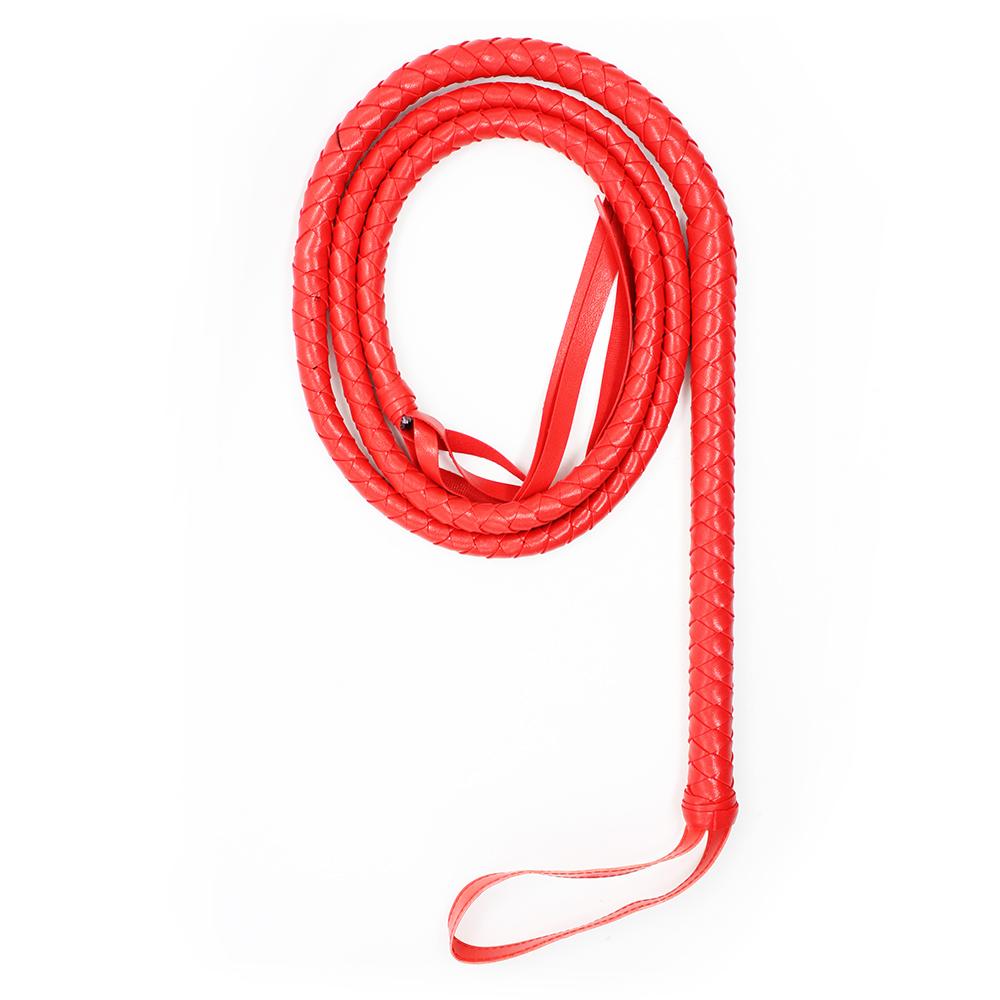 VaHppy Queen's Conditioning Whip 1.9m Extra Long 5Colors PU Sex Toys for Couples Horse Whip Braided Stage Performance Props