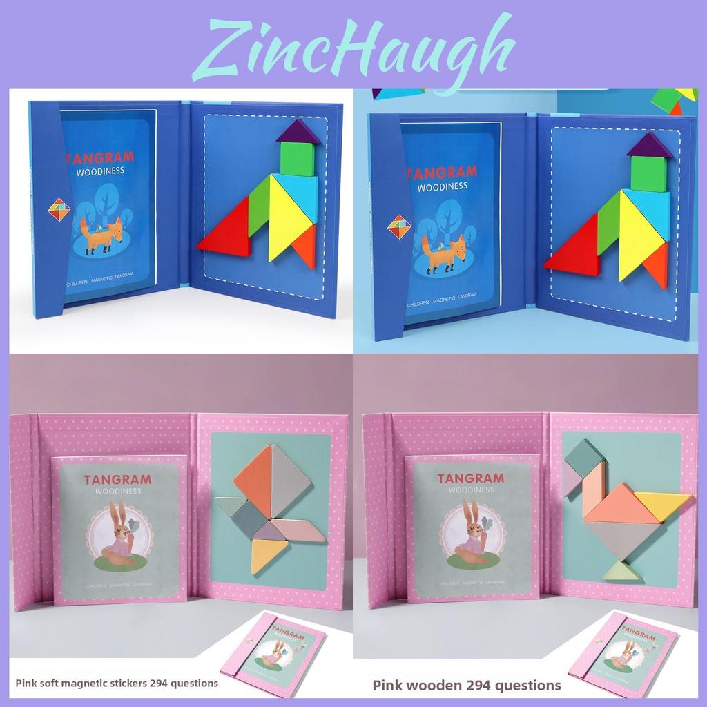 Magnetic Tangram Puzzle With Wooden Material For Childrens Brain Development Education Toy