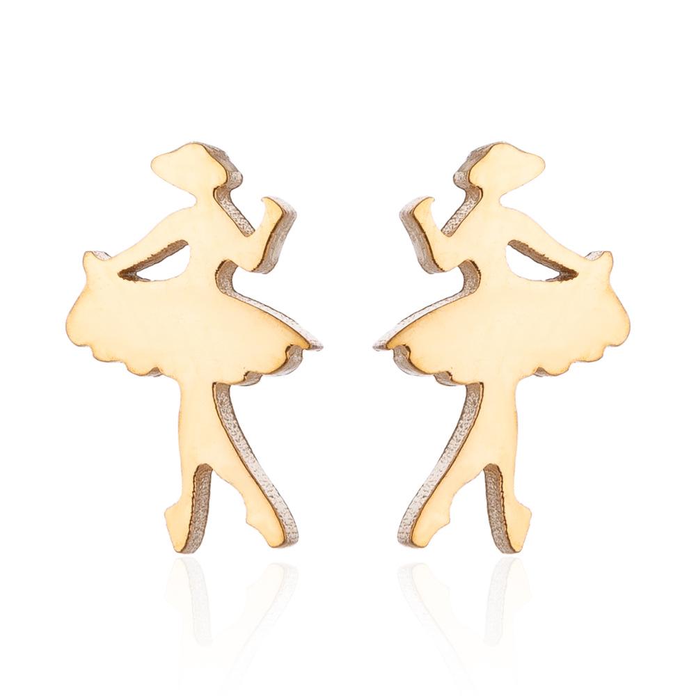 Ballet Girl Christmas Mini Stud Earrings - Cute and Sweet Jewelry for Little Girls