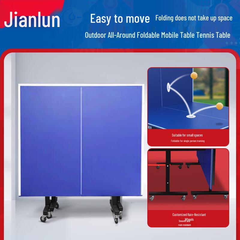 JEEANLEAN Outdoor Foldable Table Tennis Table
