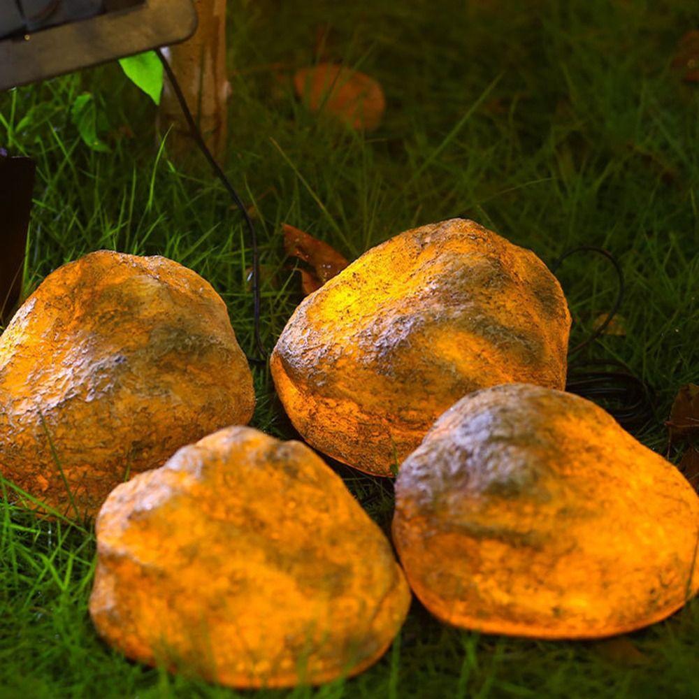 Auto on/Off LED Solar Light Cobblestone Shaped Solar Lawn Lamp Outdoor Pebble Lamp  Lawn