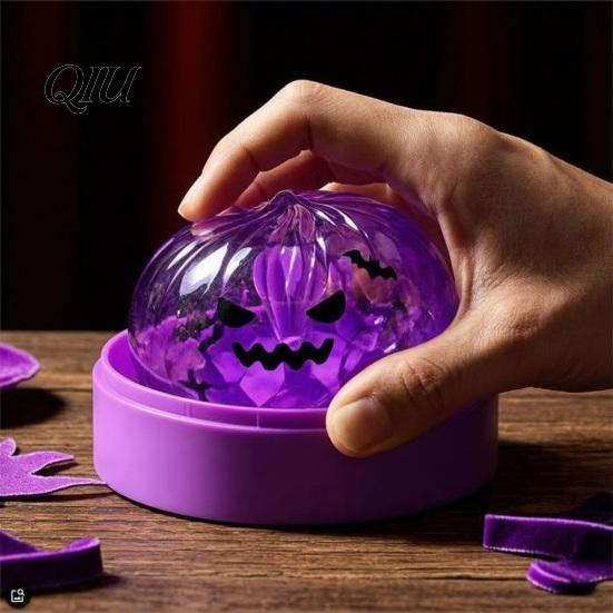 Portable Dumpling Toy Halloween Stress Relief with Steamer, Glitter Ball Fidget Party Favors Toy, Anxiety Relieving Steamed Bun Squeeze for