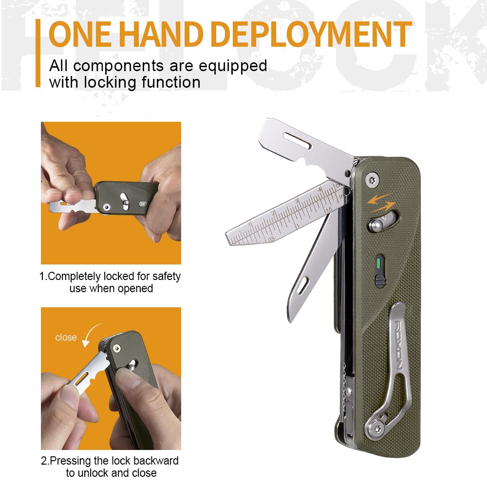 ROXON S505G Flex Scissors Modular Design with Fixed Big Interchangeable Blades and Interchangeable Implements - Multi-Tool Scissors, BA01-BA17,