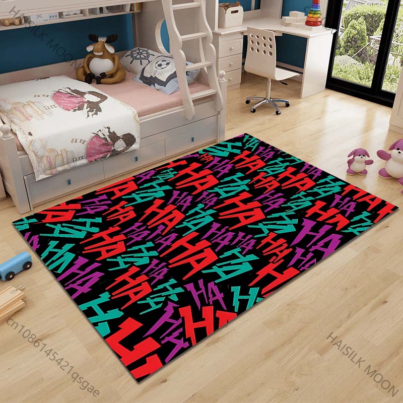 

Multiple sizes Laughing text wall art Carpet for Living Room Bedroom Sofa Home Decor Rus Non-slip Floor Mat Luxury Gift 40cm x 60cm