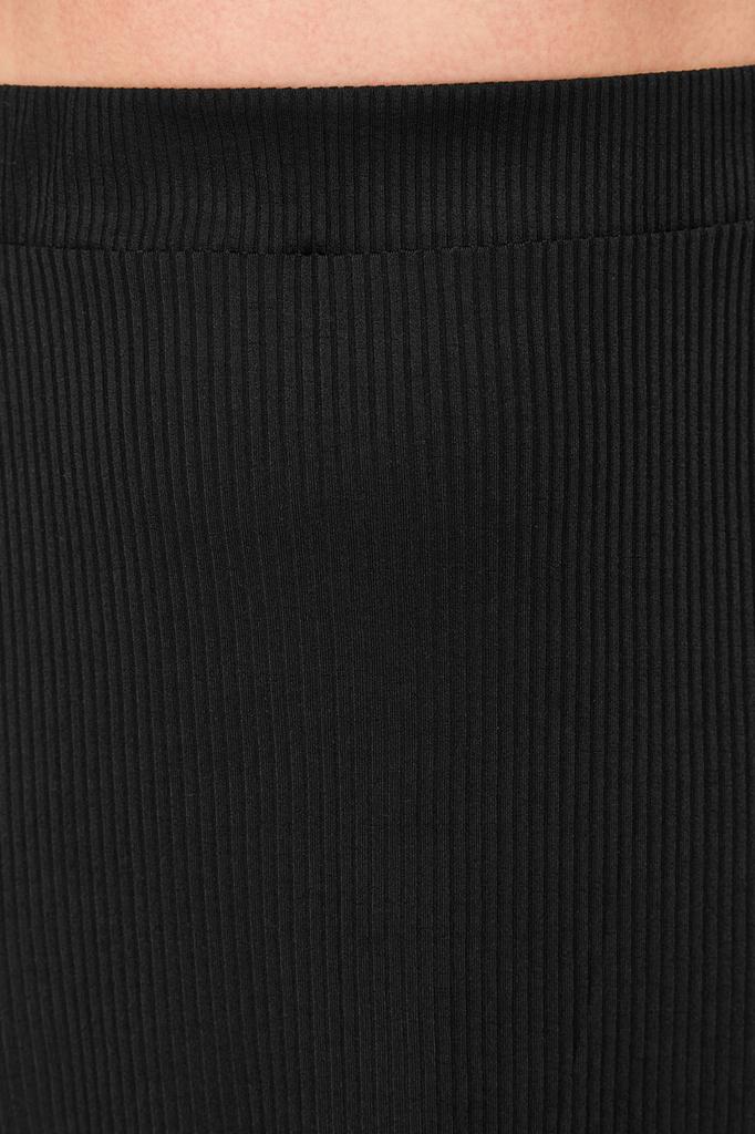 Fustă Tricotată Asimetrică Maro cu Model Animalier Mărimi Mari pentru Femei