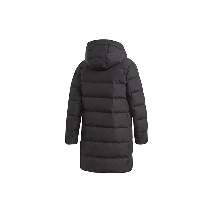 Adidas Womens Mid Down Coat Outdoor Windproof Hooded Long Sleeve Jacket Women Coats Black GE9991