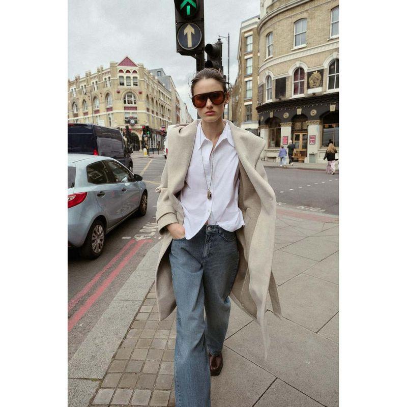 Za Autumn and Winter New Arrivals Women's Clothing Zr European and American Style Fashionable Long-Sleeved Soft Hooded Coat 3046273