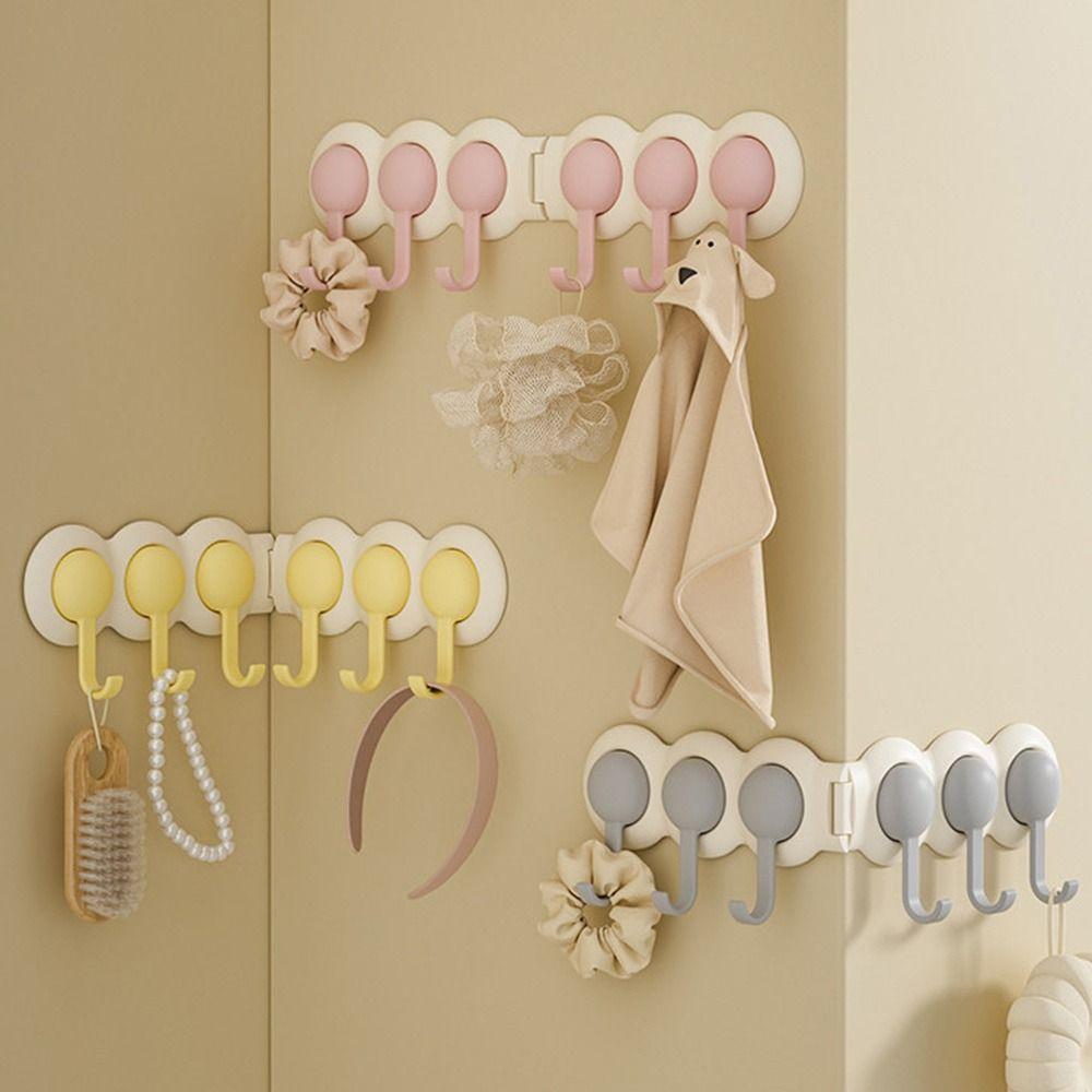 Rotating Row Hooks Self Adhesive Bathroom Hook New Wall Hook Hanger Corner Storage