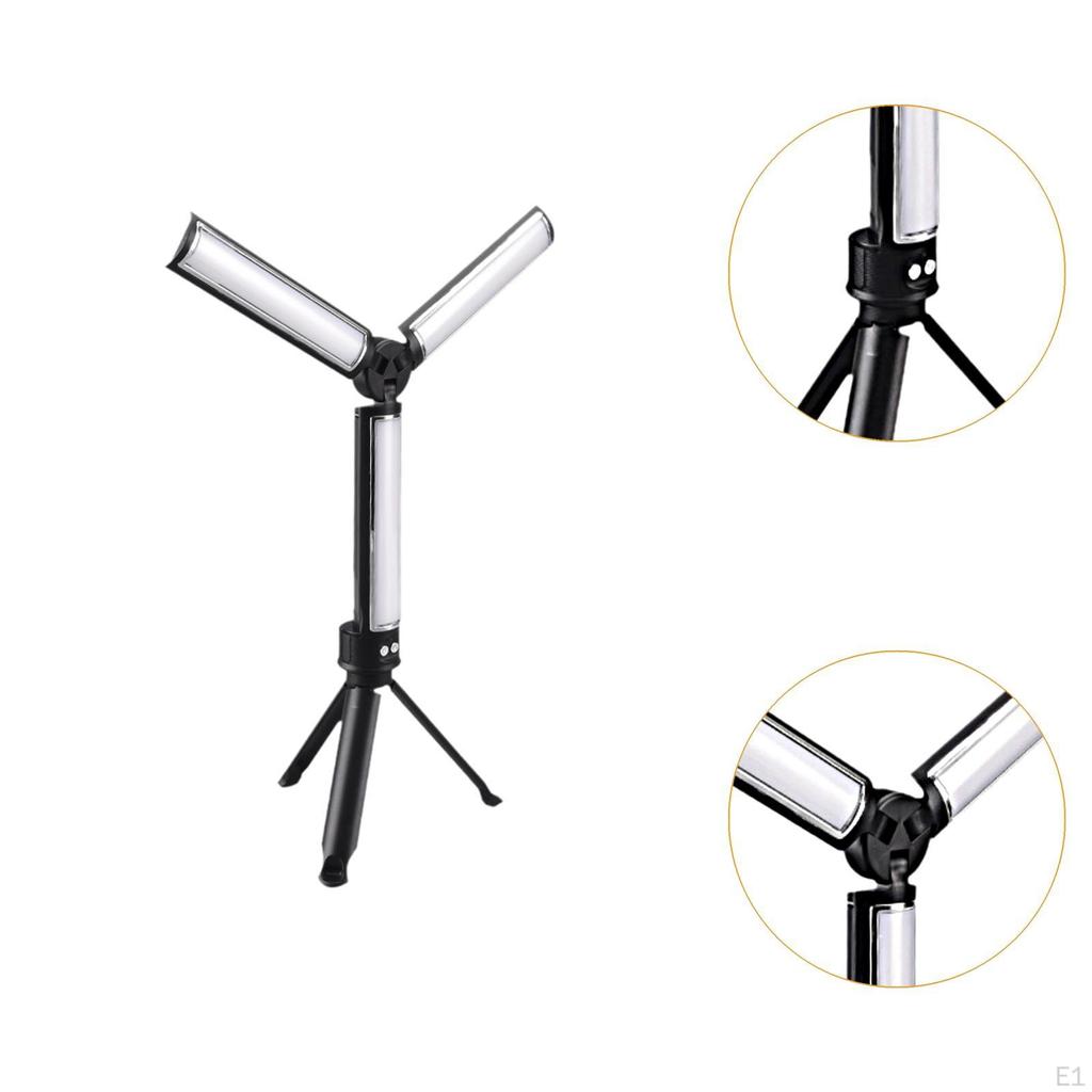 Camping Lantern Electric Lights Lamp LED 3 Head USB Charging Work Light with Stand
