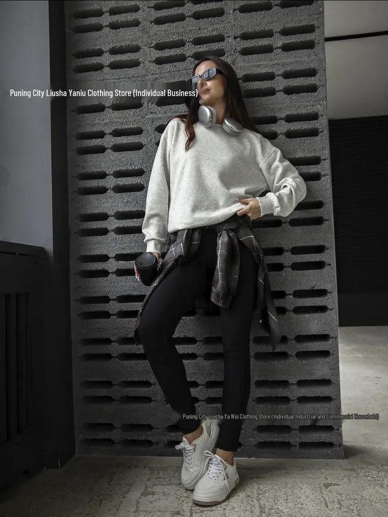 American Casual Retro Women's Thickened Pullover Hoodie - Autumn/Winter 2026 Collection