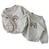 T-shirt Autunnale Arcobaleno Cartone Animato Unisex per Neonati - Top a Manica Lunga in Puro Cotone per Bambini Piccoli