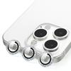 For iPhone 14 Pro/14 Pro Max Camera Lens Protector Glitter Decor Metal Frame Lens Film with Installation Tool