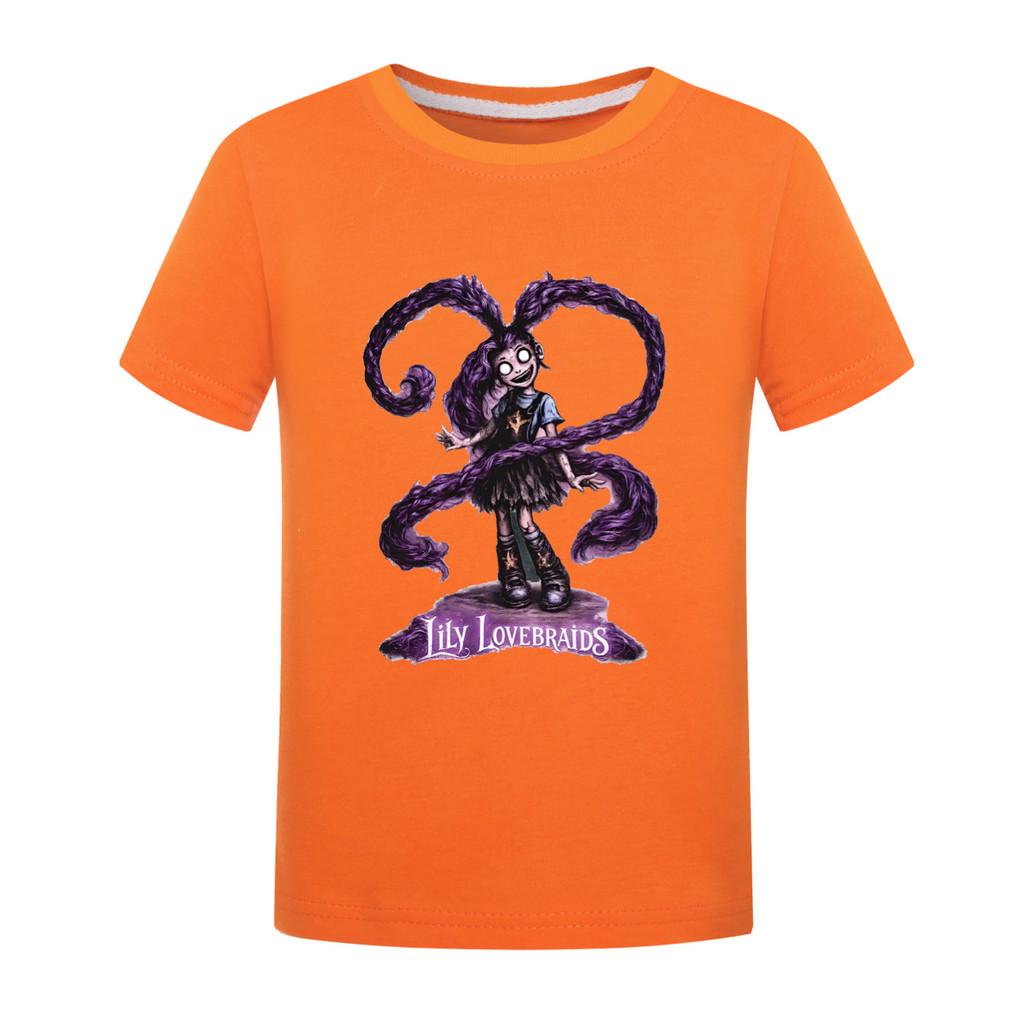 5582 Meisjes Bobi Time Lily Print T-shirt met Korte Mouwen