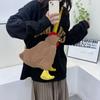 Chickens Shape Pellet Fiber Crossbody Bags for Woman Short Plush Funny Carto Handbag Shoulder Bag, Teen Youth Children Gits