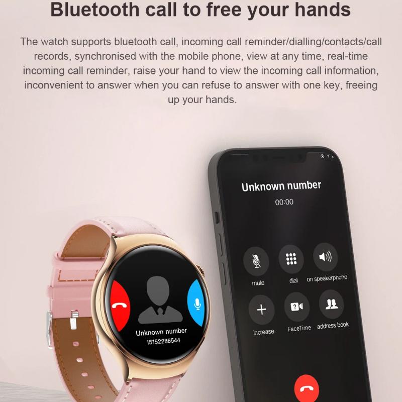 2025 Ny Dame Mote Smartklokke Kvinner AMOLED HD-skjerm GPS Puls Bluetooth-anrop Vanntett Utendørs Smartklokke for Xiaomi