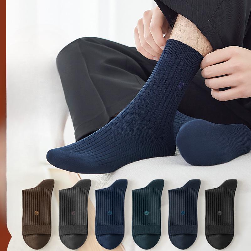 

Male Spring and Summer Commercial Antibacterial Deodorant Anti Pilling Cotton Socks 1 pair темно-синього кольору