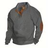 Mens Vintage-Inspired V-Neck Sweatshirt - Comfort Fit, Stand Collar, Durable for Fall/Winter
