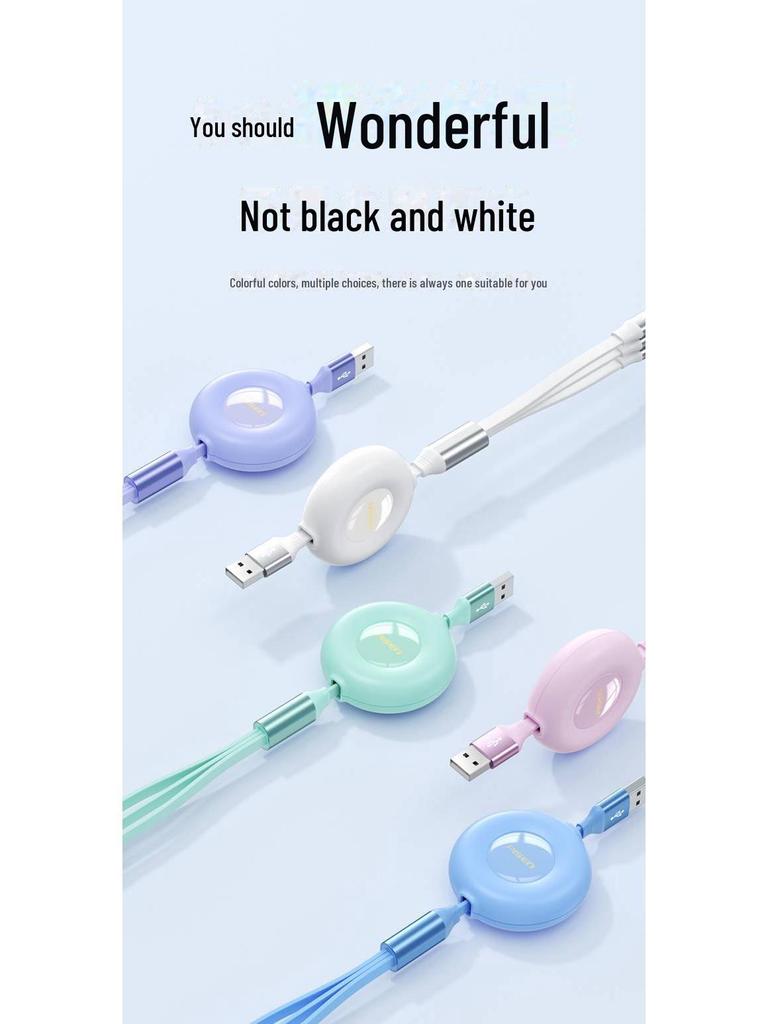 PISEN Three-in-One Flexible Data Cable for Apple & Huawei