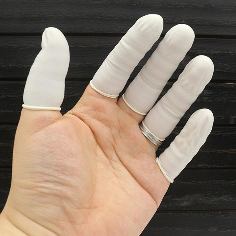 10 st/100 st/200 st Engångs Latex Gummi Fingerborgar Set Fingertoppsskydd Handskar