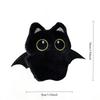 Black Cat Plush Keychain Ghost Wing Cute Kitty Key Chain Stuffted Toy Pendant Lovely Backpack Accessories Kawaii Bag Pendant