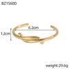 CARLIDANA Chunky Bangle Gold Plated Irregular Jewelry Geometric Stainless Steel Open Cuff Bangle Tarnish Free Waterproof Jewelry