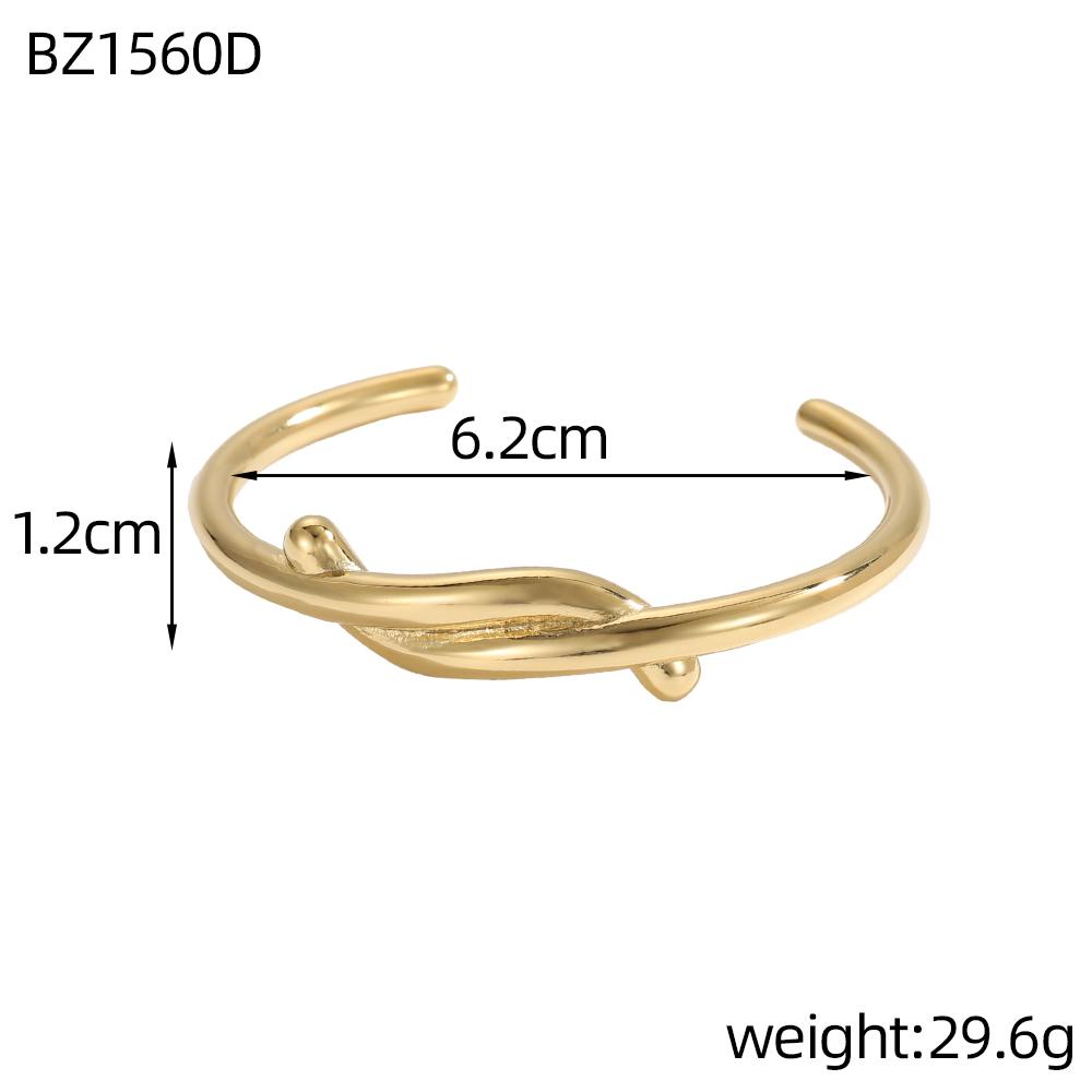 CARLIDANA Chunky Bangle Gold Plated Irregular Jewelry Geometric Stainless Steel Open Cuff Bangle Tarnish Free Waterproof Jewelry