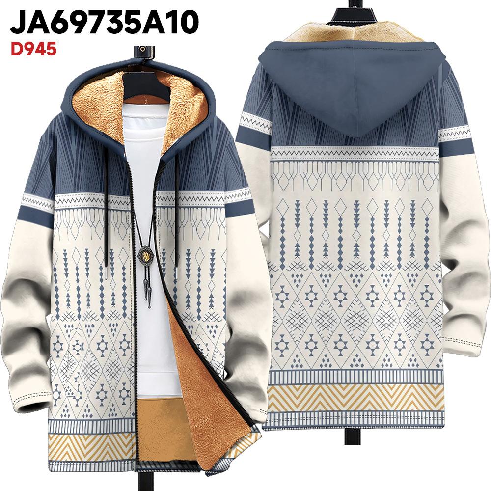 Νέο μπουφάν πολύχρωμα στοιχεία μοτίβου B1 φερμουάρ ζακέτα με κουκούλα χοντρό χειμερινό φλις μοντέρνα καπιτονέ ρούχα