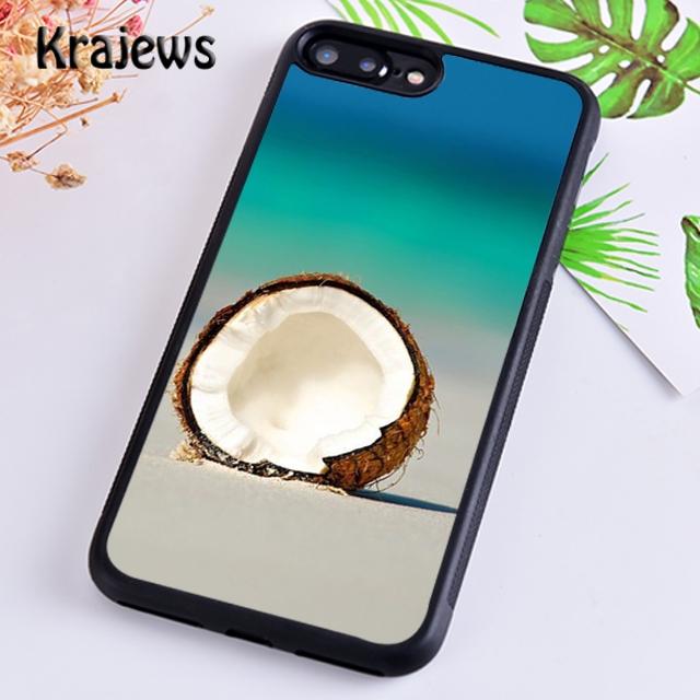 Krajews summer Fruit Coconut on the beach Phone Case Cover For iPhone 17 Air 16 15 14 plus 11 12 13 pro max coque Fundas