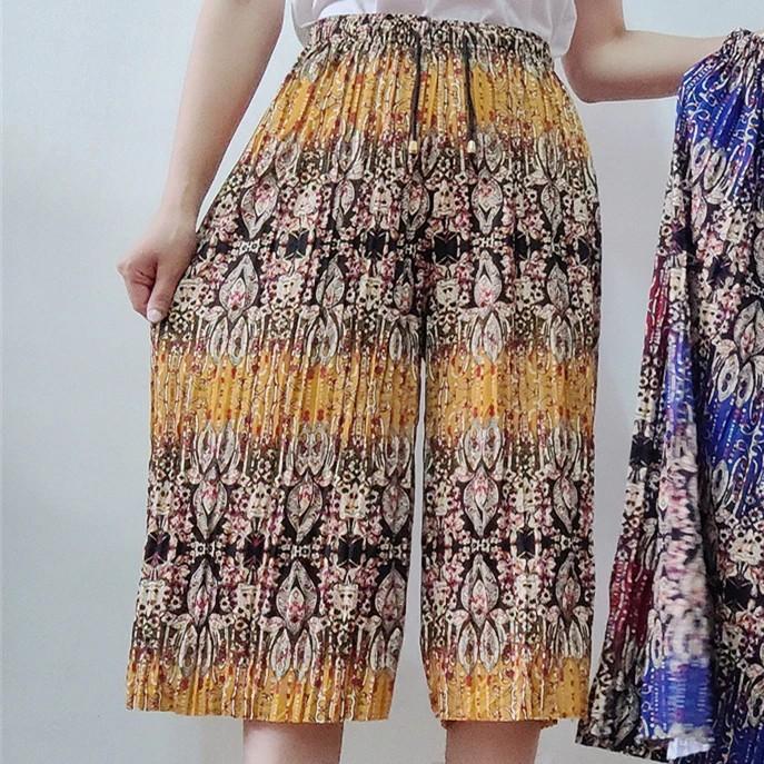 Dlouhé Volné Kalhoty Sloní Nohy Nastavitelný Elastický Pás Šňůrka Ženy Muži Unisex Potisk Thajsko Ležérní Streetwear Pláž Léto Bohémský Retro Vintage