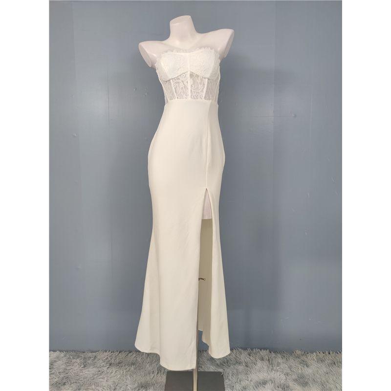 Export Lu's Spring/Summer New Arrival Elegant Adult Lady like Woman Lace Chest Wrap See-through Slim-Fit Sheath Elegance Dress with Chest Pad