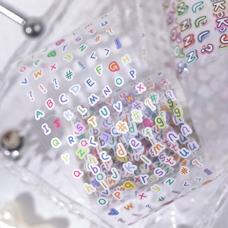 6Style1Roll/bag text elements die-cut tape for DIY handbook notebook glass bottle calendar decoration