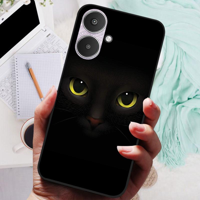 For Xiaomi Redmi 13C 5G Case Black Silicone Bumper Wolf Lions Soft TPU Covers for Xiaomi Redmi 13C 5G Funda Coque Protective