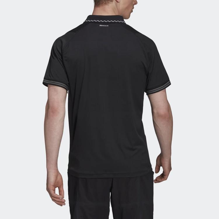Adidas Tricou polo slim-fit de culoare uni Bărbați Topuri Negru H50264