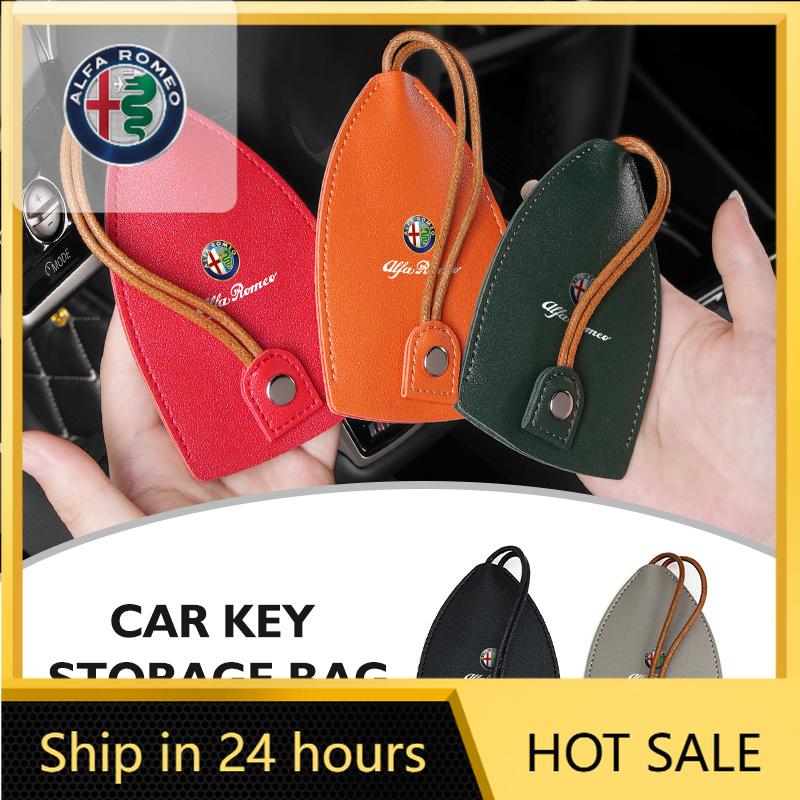 Car Sticker For Alfa Romeo 159 147 Portable Leather Car Key Protective Case Key Organizer Bag Badge Accessories For Alfa Romeo G abc012