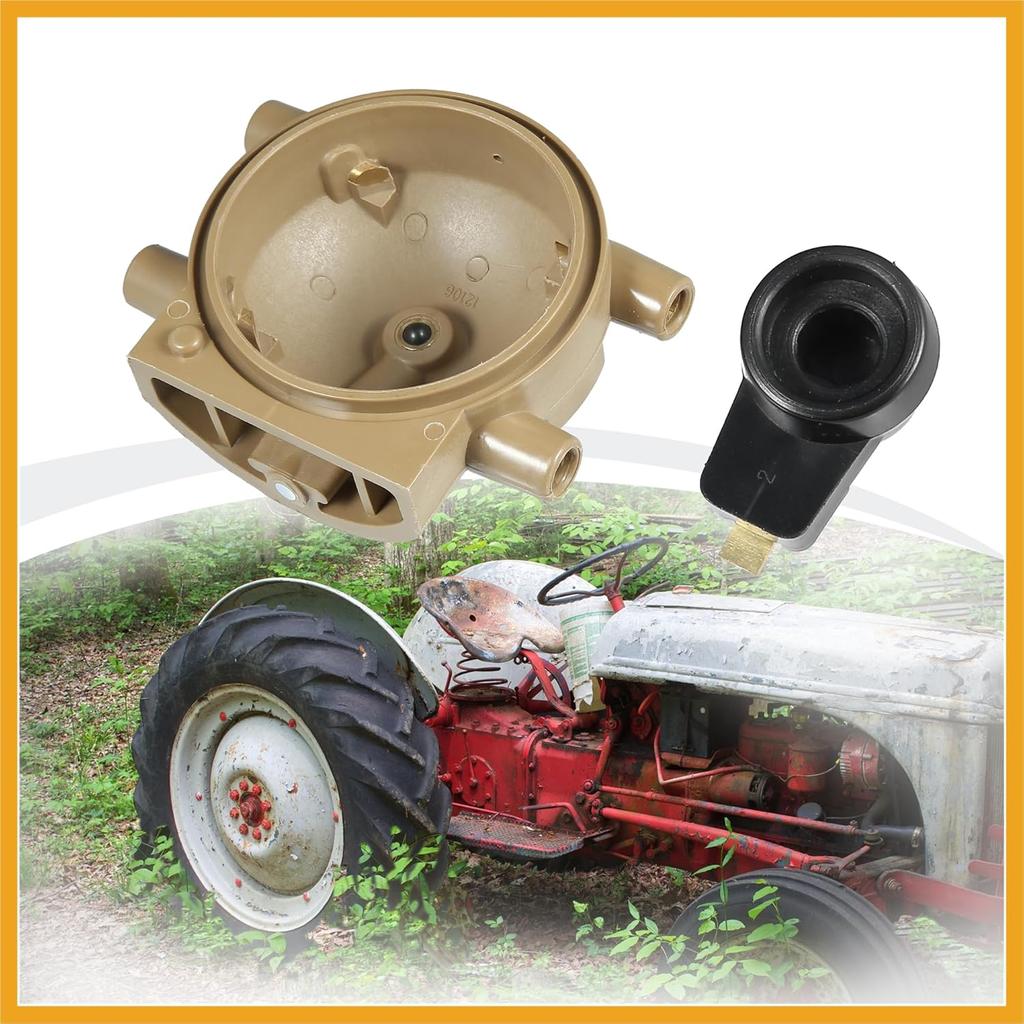 Terminal Ignition Distributor Cap with Rotor for Ford 4 Cylinder for Tractors 2N 8N 9N with Front Mount Distributor Replacement