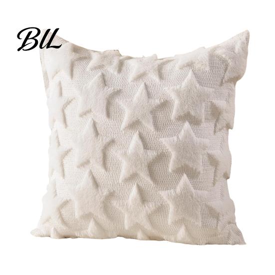 Decorative Throw Pillow Covers Plush Cover, Heart Embroidery Cushion Case with 3D Bowknot Jacquard, Pillows for Anniversary Soft Fluffy Couch