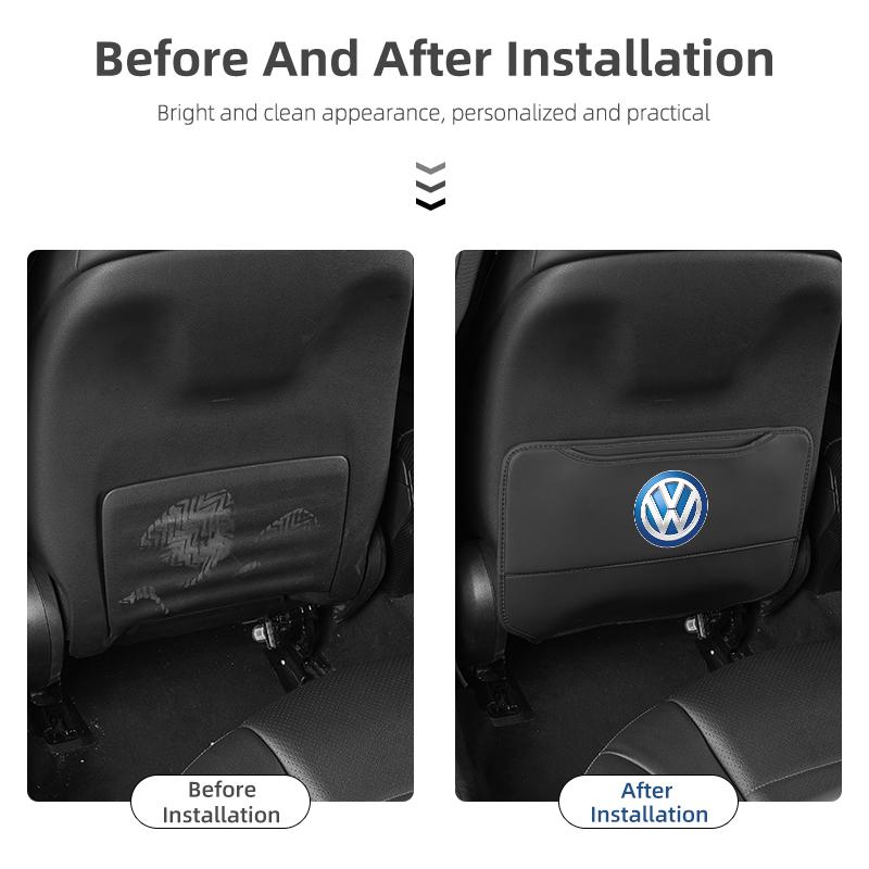 ear1 Car Anti-kick Pad Auto Seat Back Organizer Storage Bag For VW Golf Jetta Passat mk4 mk5 mk6 CC Golf 5 7 Tiguan Scirocco Sagitar