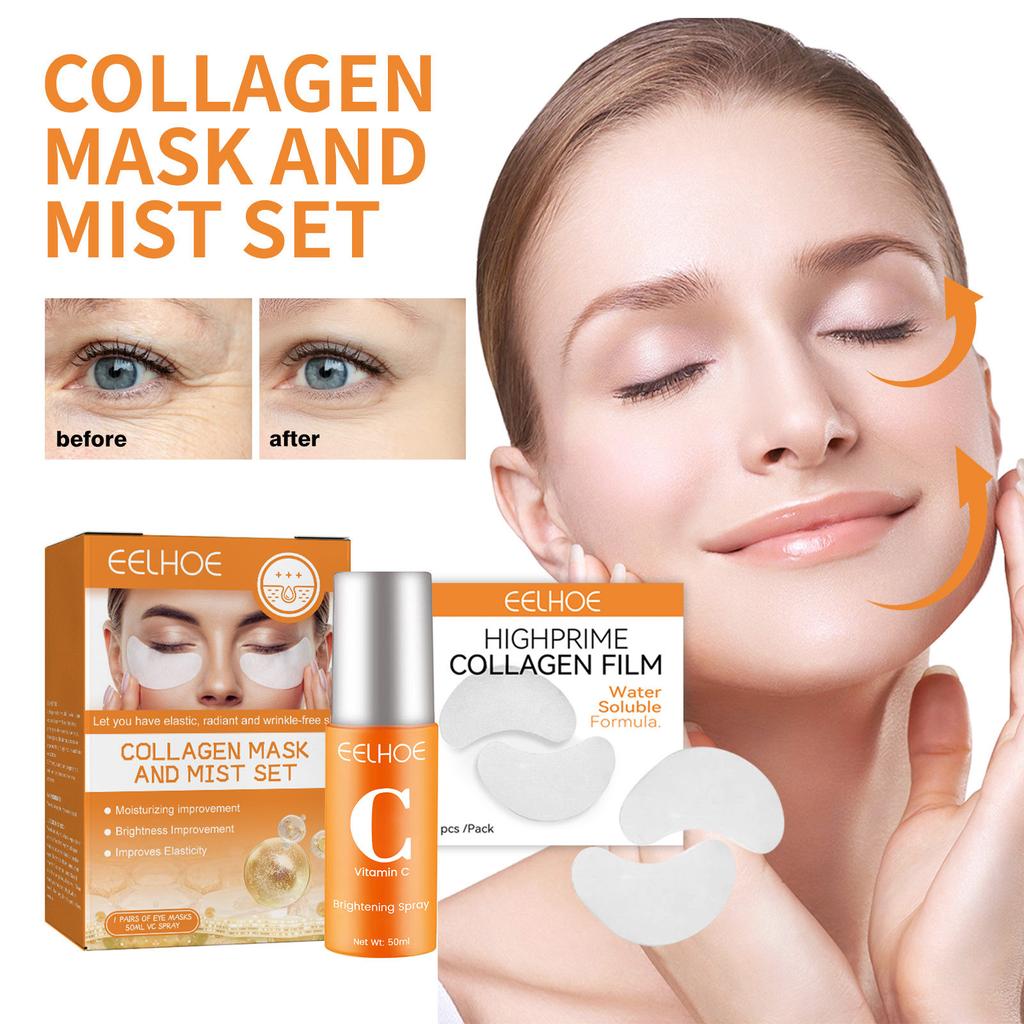 50ml Kollagenfilm-Spray-Set, Kollagen-lösbarer Film, Faltenreduzierende und straffende Gesichtsmaske