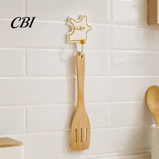 Decorative Wall Hangers for Home Cartoon Puzzle Key Hook, Heavy Duty Traceless Plastic Hanger, Self Adhesive Hooks Kitchen Utensils Space Saving Hook