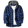 Men's Shirts Classic Plaid Casual Button Down Hooded Long Sleeved Double Pockets Shirt Hoodie Flannel Jacket Spring Autumn