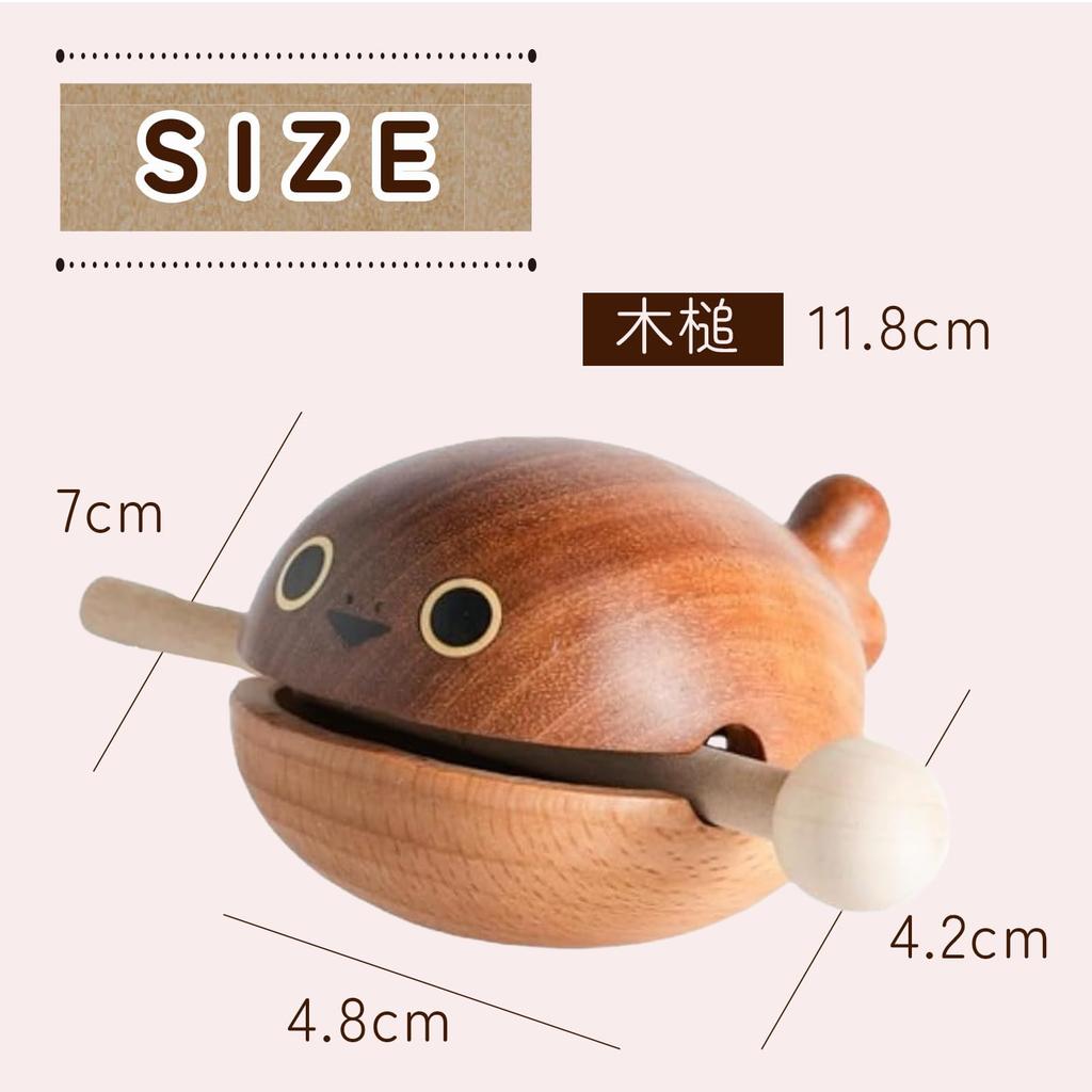 Hyack Mokugyo Buddhist Altar Accessories Set with Drumsticks, Mini Musical Instrument, Cute Wooden Whale Design [Parallel Import]