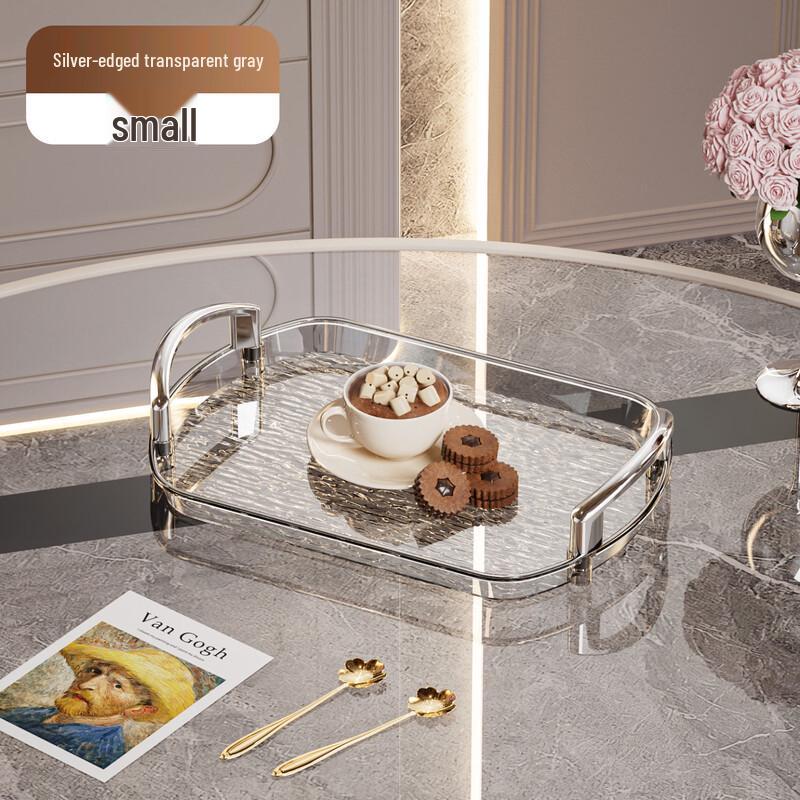 HA Light Luxury Plastic Serving Tray with Handles